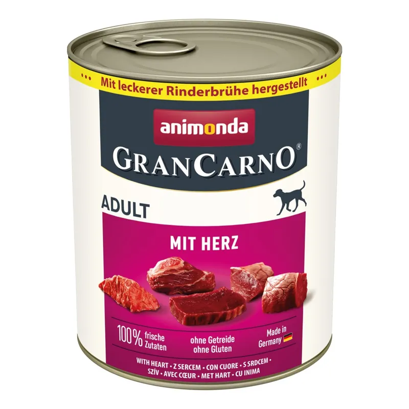 Animonda GranCarno Adult 800g Mokra Karma Dla Psa Wieprzowina z Sercami Nie przegap