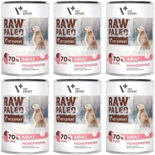Okazja VetExpert Raw Paleo Adult Monoprotein Pork 6 x 400g