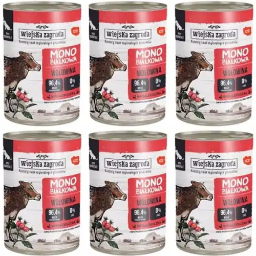 Wiejska Zagroda Monobia艂kowa Wo艂owina 6 x 400g Dodaj do koszyka