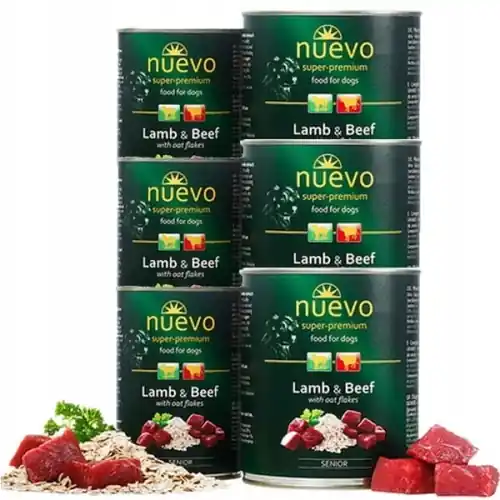 Nuevo Super Premium Mokra karma dla psa seniora Jagniecina Wo艂owina 6 x 800g Tani