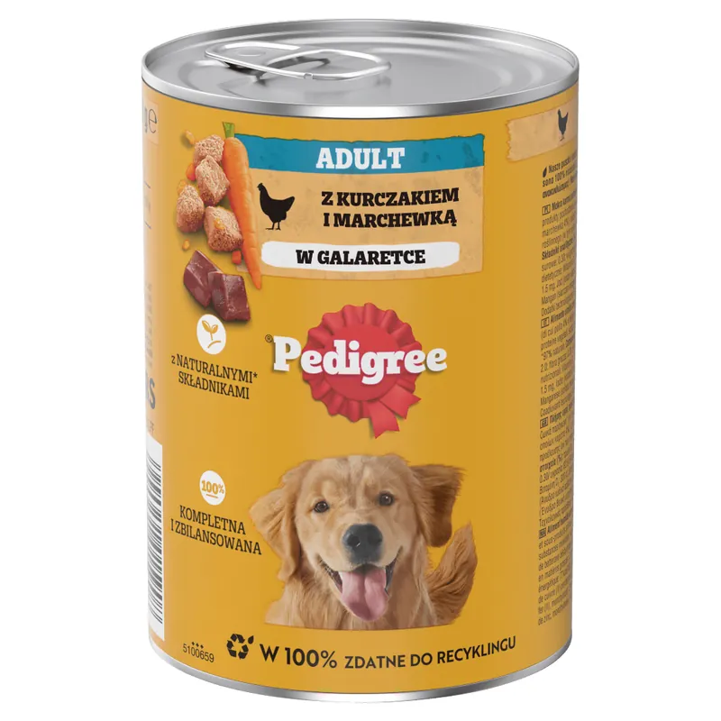 Kup teraz PEDIGREE Adult puszka 400g - Mokra Karma dla Psów z Kurczakiem i Marchewką w Galaretce