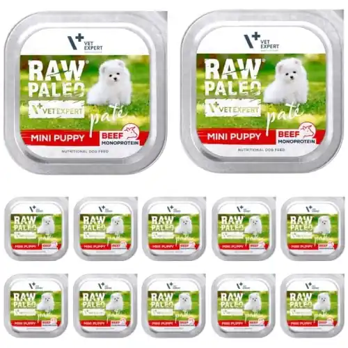 Bezpieczna płatność Raw Paleo Pate Mini Puppy Beef Pasztet dla szczeni膮t Wo艂owina 12 x 150g