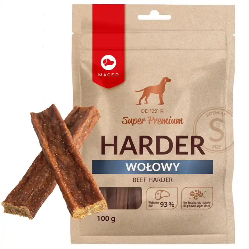 Oferta limitowana Maced Super Premium Przysmak Dla Psa Harder Wołowy Rozmiar S 100g