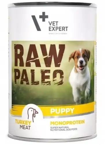 Najlepsza cena VetExpert Raw Paleo Puppy Monoprotein Turkey 400g