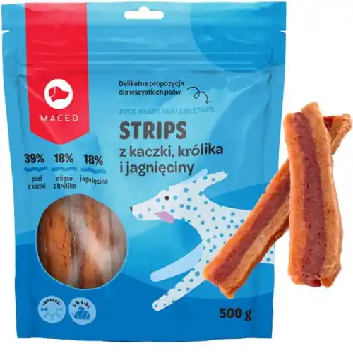 Maced Trio Kaczka Kr贸lik Jagni臋cina Przysmak 500g Wysoka jakość