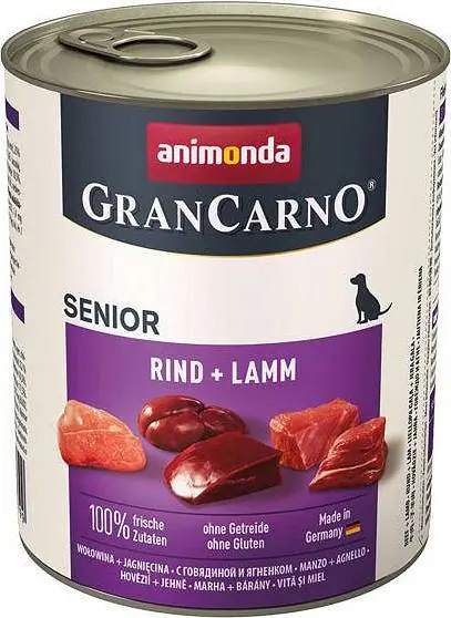 Darmowy zwrot Animonda GranCarno Senior Karma z wołowiną i jagnięciną dla psa 800g