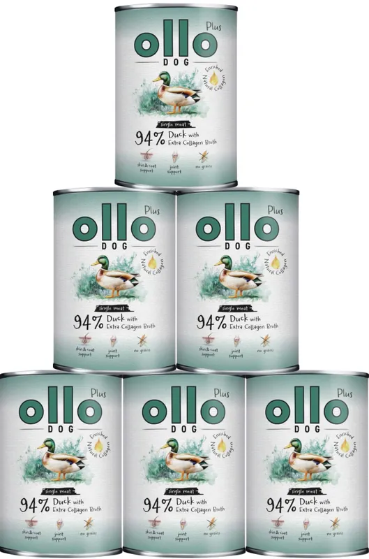 Kup online Ollo Plus Duck with Collagen Dog Adult Karma z kaczką i kolagenem dla psa 6x800g PAKIET