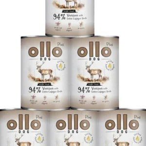 Wyprzedaż Ollo Plus Venison with Collagen Dog Adult Karma z jeleniem i kolagenem dla psa 6x800g PAKIET