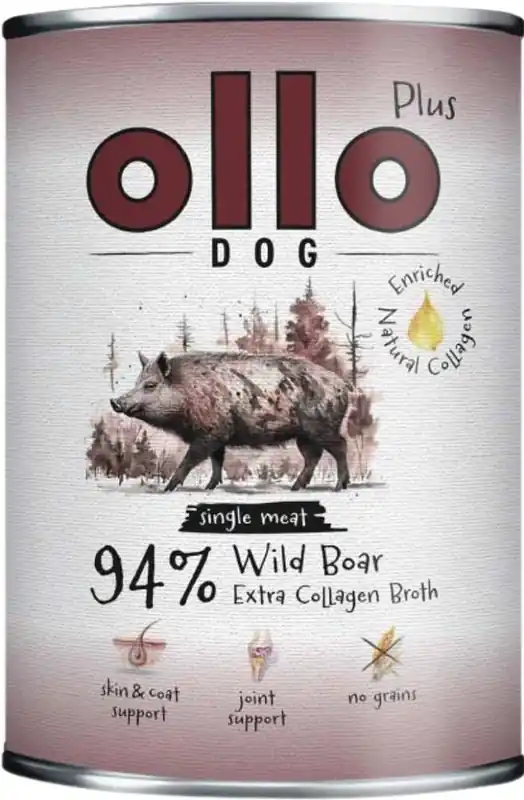 Premium Ollo Plus Wild Boar with Collagen Dog Adult Karma z dziczyzną i kolagenem dla psa 800g