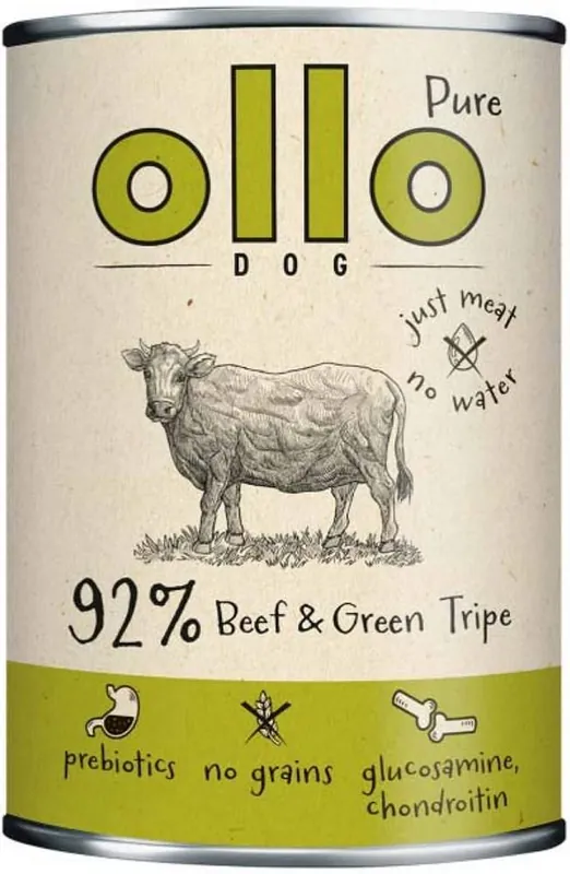 Ollo Pure Beef&Green Tripe Karma z wołowiną i żwaczami dla psa 400g Zamów teraz