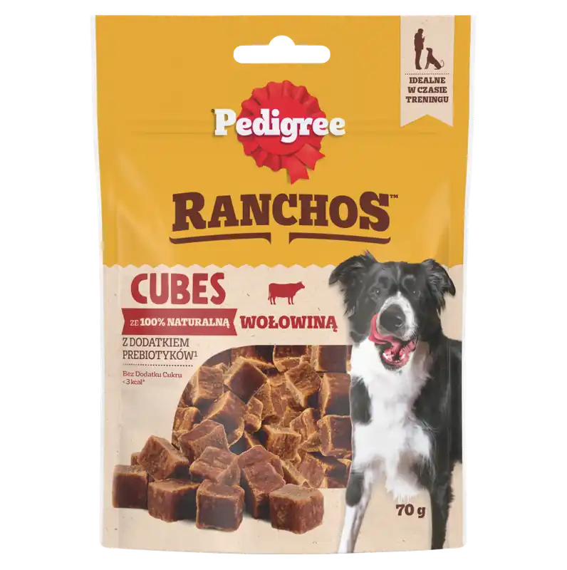 Bestseller Pedigree Ranchos Cubes Przysmak z wołowiną dla psa 70g