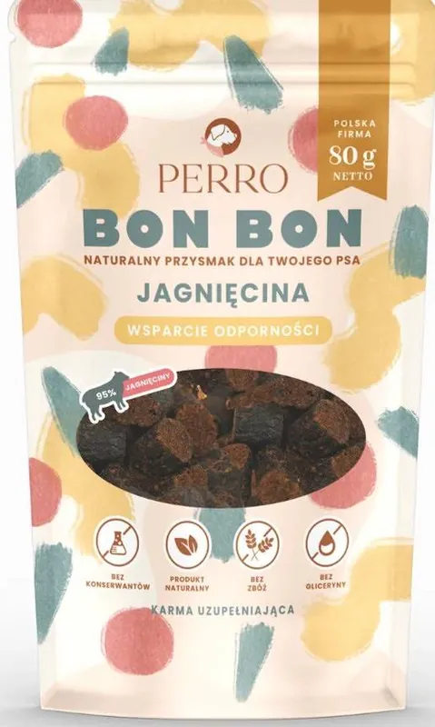 Perro BON BON Wsparcie Odporności Przysmaki z jagnięciną dla psa 80g Najlepsza cena