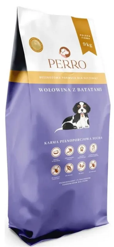 Niska cena Perro Junior Karma z wołowiną i batatami dla szczeniaka 9kg