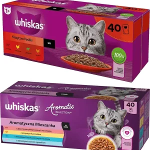 Kup online Whiskas Klasyczne Posiłki i Aromatyczna Mieszanka Karma w sosie dla kota 80x85g