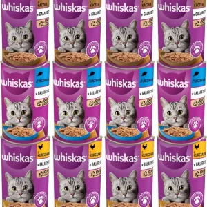 Whiskas Adult Pakiet degustacyjny w galaretce dla kota 12x400g PAKIET Obniżka ceny