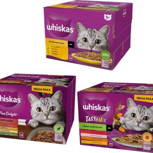 Whiskas Drobiowa Uczta, Wybór Szefa Kuchni i Soczystę Kąski Karma w sosie i galaretce dla kota 72x85g Najlepsza cena