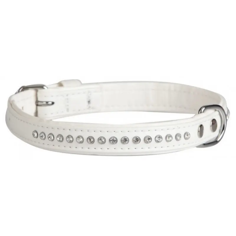 DINGO Obroża Glamour szer. 14 mm x 25 cm - biała Zniżka