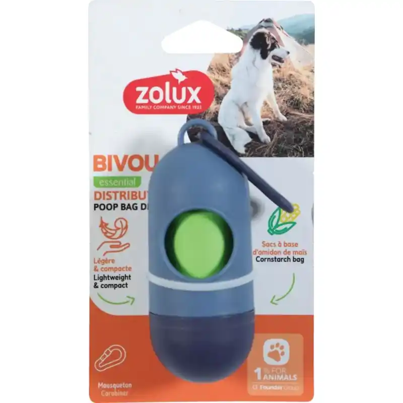 ZOLUX Dozownik worków na odchody BIVOUAK - niebieski Szybka wysyłka
