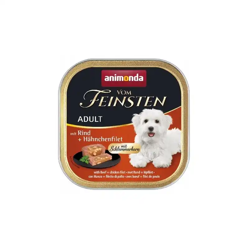 ANIMONDA Dog Vom Feinsten Dla Smakoszy Wołowina z Filetem z Kurczaka 150g Nowość