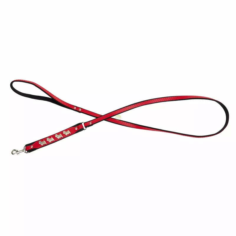 Bestseller Smycz dla psa, wzór pieski west, 10mm/120cm czerwona