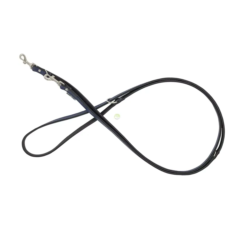 Smycz regulowana skórzana dla psa, granatowy/czarny, XS-S, 12mm/200cm Wyjątkowa oferta