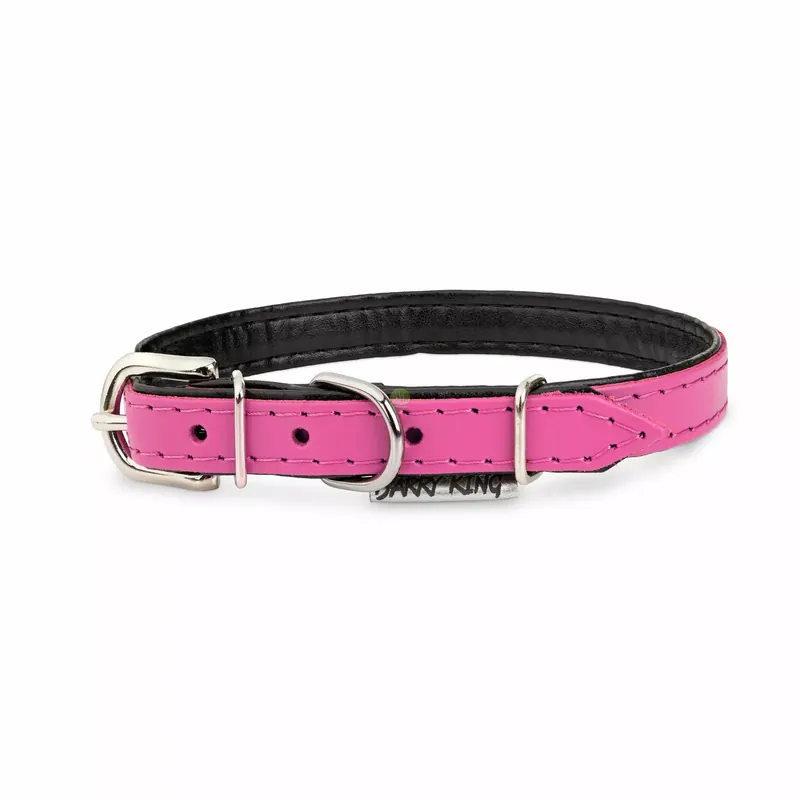 Bestseller Obroża skórzana dla psa, różowy/czarny, L-XL, 25mm/55cm