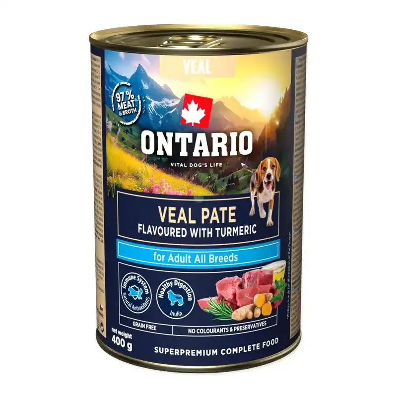 Ontario Adult Pate z cielęciny ze smakiem kurkumy 400g (214-859891) Szybka dostawa