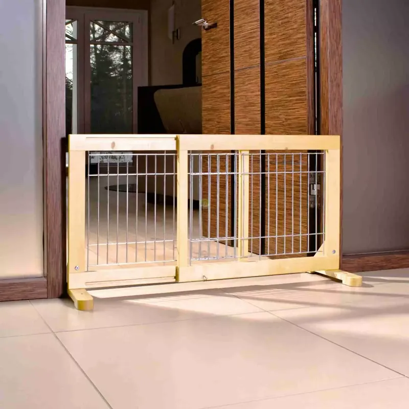 Barierka drewniana, 63-108x50x31cm Bezpieczne zakupy