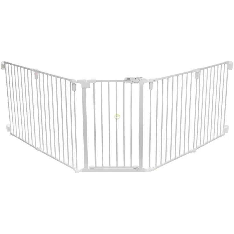 Barierka metalowa, z drzwiami, dla psa, biała, 62,5-300 x 76,5cm Premium