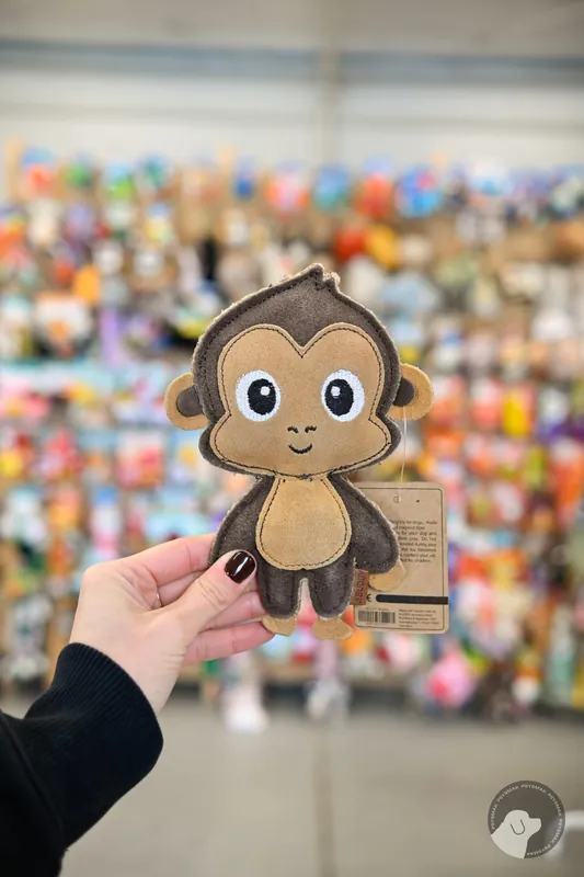 BUDDY Monkey AFFE zamszowa cicha zabawka dla psa małpka Nie przegap