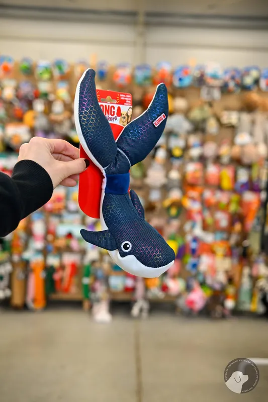Kong Shakers Shimmy Whale M – Wieloryb z trzeszczącym ogonem Oferta limitowana