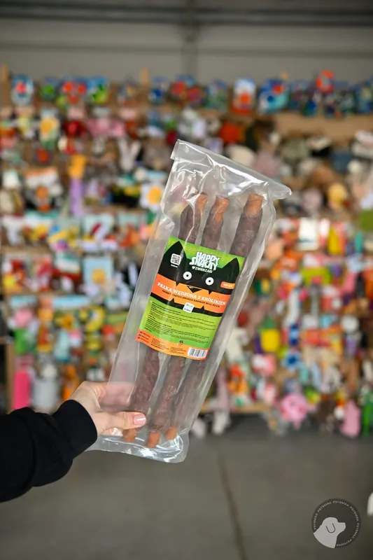 HAPPYSNACKY – pałka wędzona z królikiem 13 cm 250 g Nie przegap