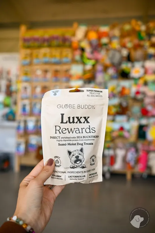 GLOBE BUDDY Luxx Rewards – przysmaki półwilgotne dla psa owady z hydrolizowaną wątróbką drobiową (150g) Wysoka jakość