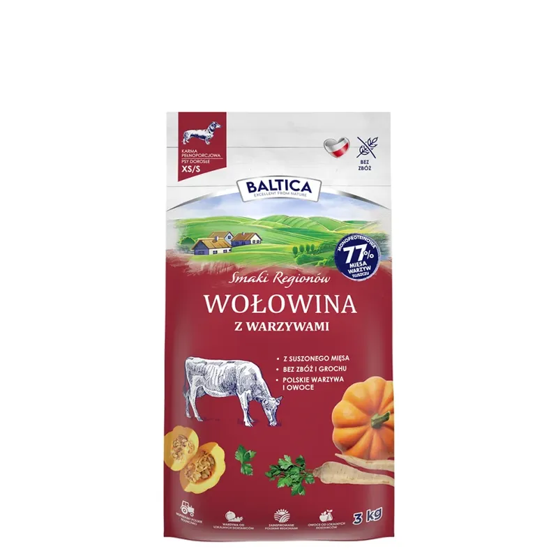 Ekspresowa dostawa BALTICA Karma Smaki Regionów Wołowina Z Warzywami XS/s 3 kg