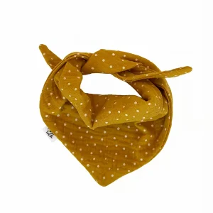 Tylko do końca tygodnia Tulki – apaszka dla psa 25-35 cm musztardowa w kropki