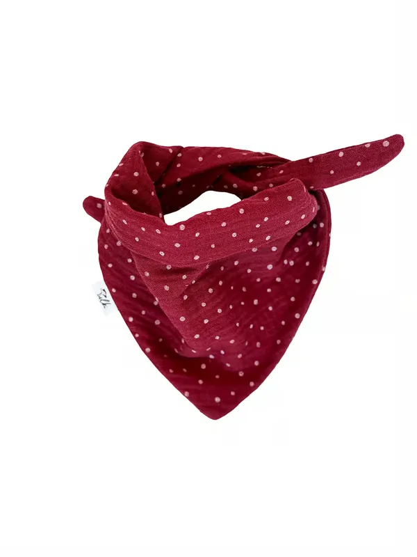 Hit cenowy Tulki – apaszka dla psa 25-35 cm bordowa w kropki