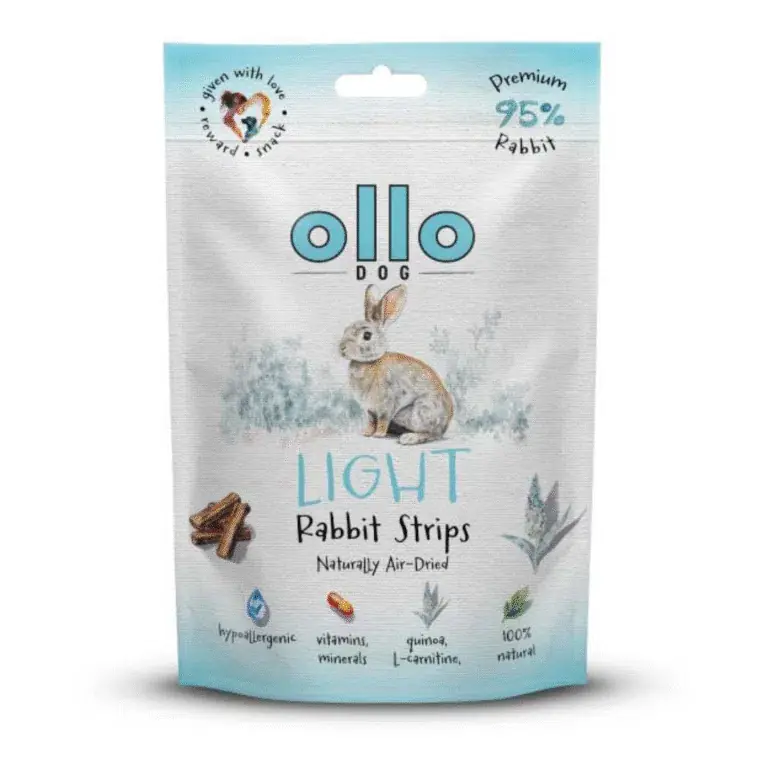 Bestseller Ollo Air-Dried Light Rabbit Strips – Funkcjonalne z królika 80g