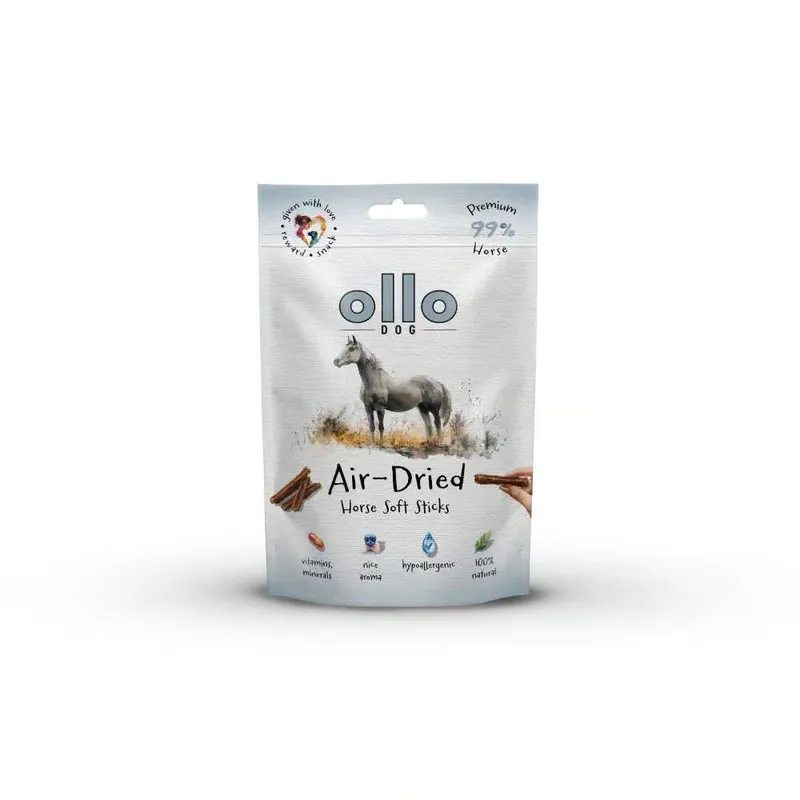 Bezpieczna płatność Air Dried Soft Horse Sticks – monobiałkowe paski z koniny dla psa 80 g