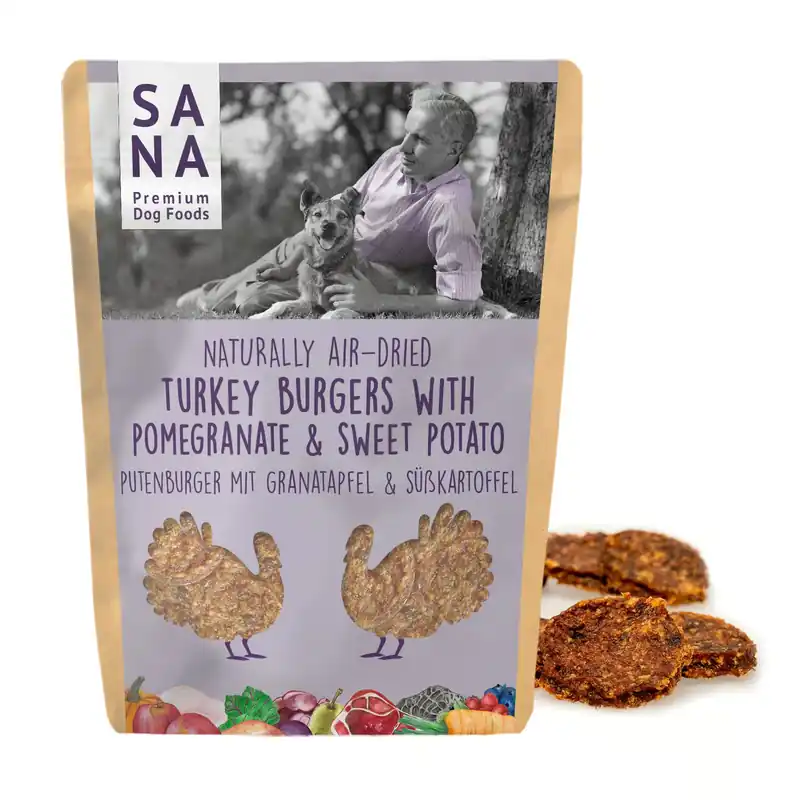 Dostępne od ręki SANADOG Burgery z Indyka z Batatem (100g)