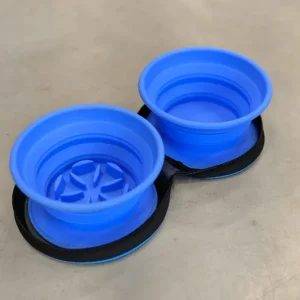 Szybka wysyłka Kiwi Walker TRAVEL DOUBLE BOWL SLOWFEEDER miski turystyczne niebieskie