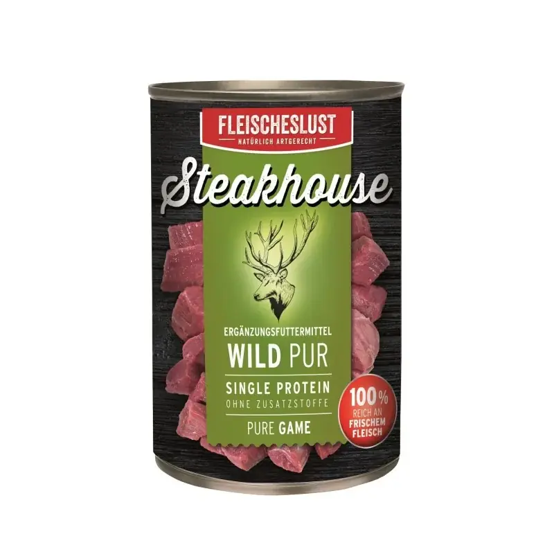 MEATLOVE STEAKHOUSE PURE GAME – karma uzupełniająca dla psa i kota dziczyzna 800 g Popularny