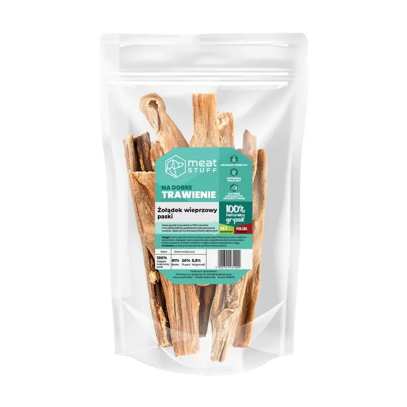 MEATSTUFF Żołądek wieprzowy paski 15 cm doypack 100 g Oferta czasowa