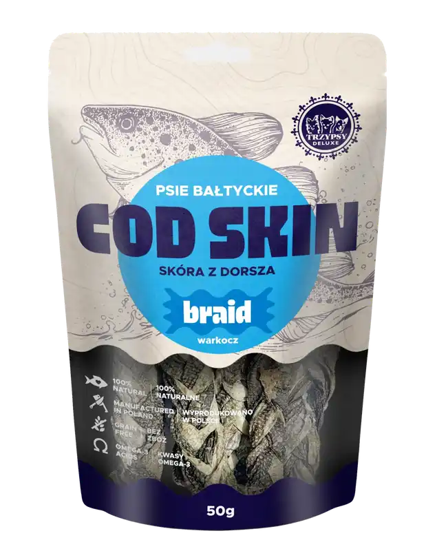 TRZYPSY PSIE BAŁTYCKIE WARKOCZ ZE SKÓRY DORSZA 50G Oferta