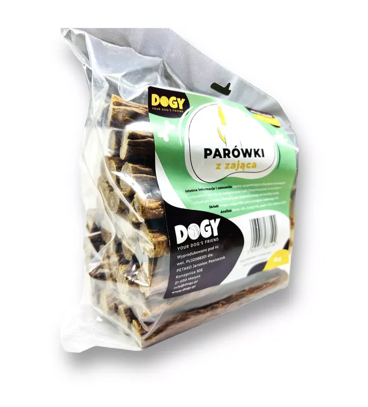 Nowość DOGY – Parówki z zająca 1 kg