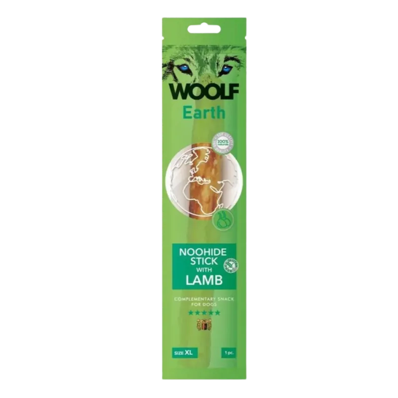 Zamów teraz Woolf Earth Przysmak Noohide Stick z jagnięciną dla psa XL op. 85g