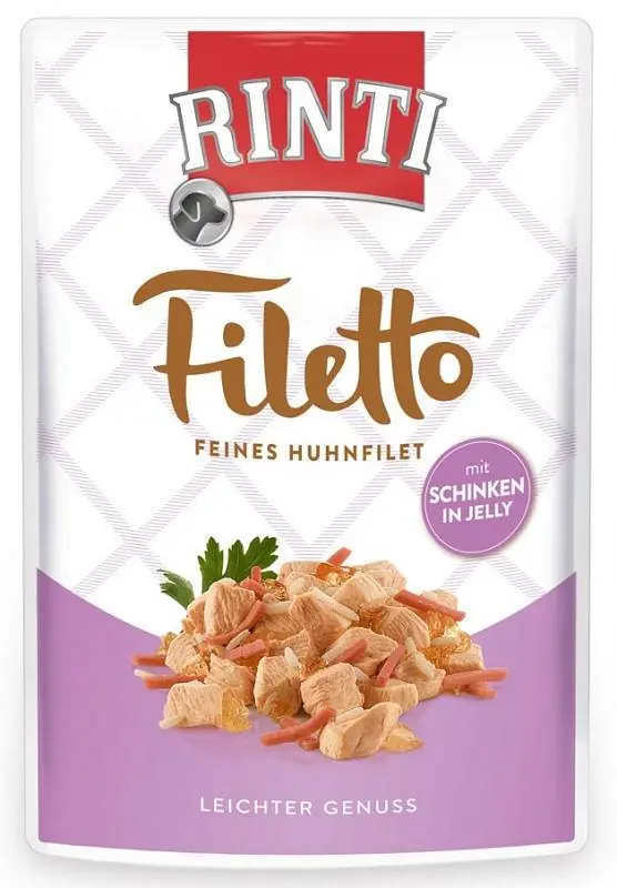 Dodaj do koszyka Rinti Filetto Kurczak z szynką w galaretce Mokra Karma dla psa op. 100g