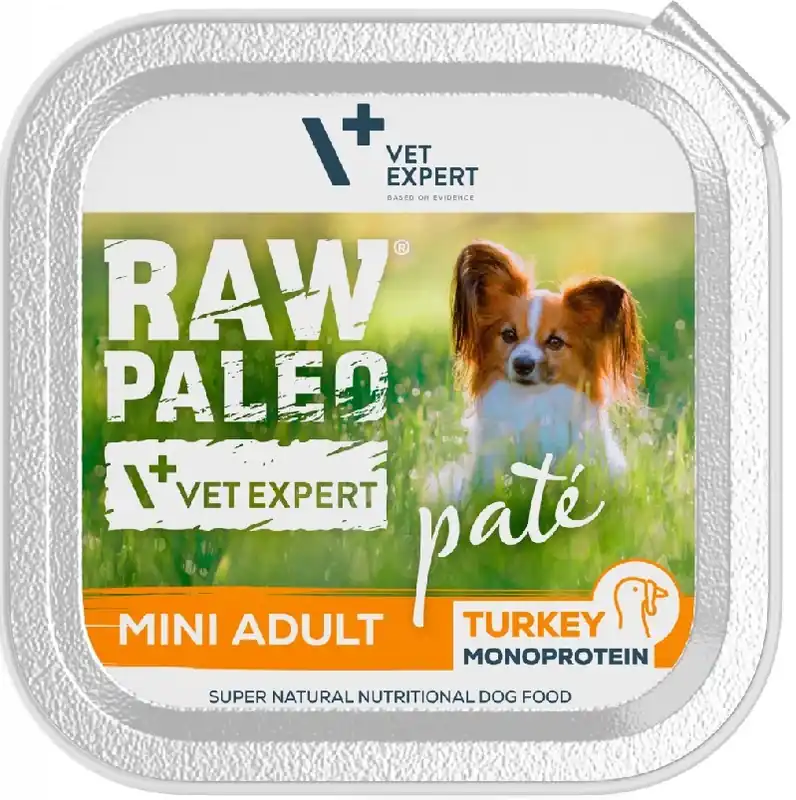 Ostatnie sztuki VetExpert Raw Paleo Pate Adult Mini Indyk Mokra Karma dla psa op. 150g