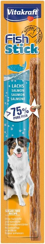 Łatwy zwrot Vitakraft Kabanos Fish Stick z łososiem dla psa op. 1szt.