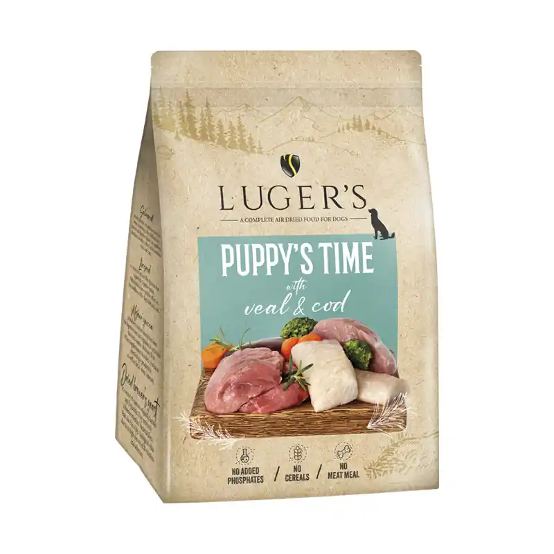 Luger’s Puppy‘s Time karma suszona dla psa szczeniaka cielęcina i dorsz 3 kg Wyjątkowa oferta