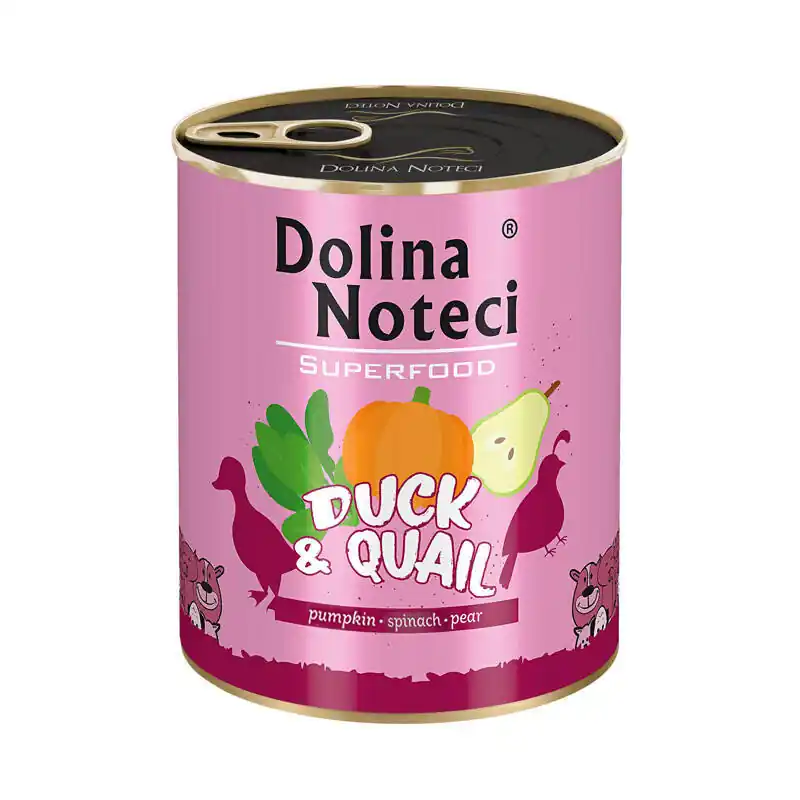 Mokra karma dla psa Dolina Noteci Superfood kaczka i przepiórka puszka 800 g Zniżka